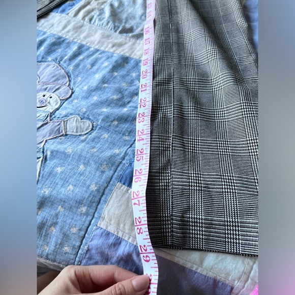 H&M Womens Grey White Plaid Dress Pants Emo Punk Trousers 4 - Picture 9 of 10